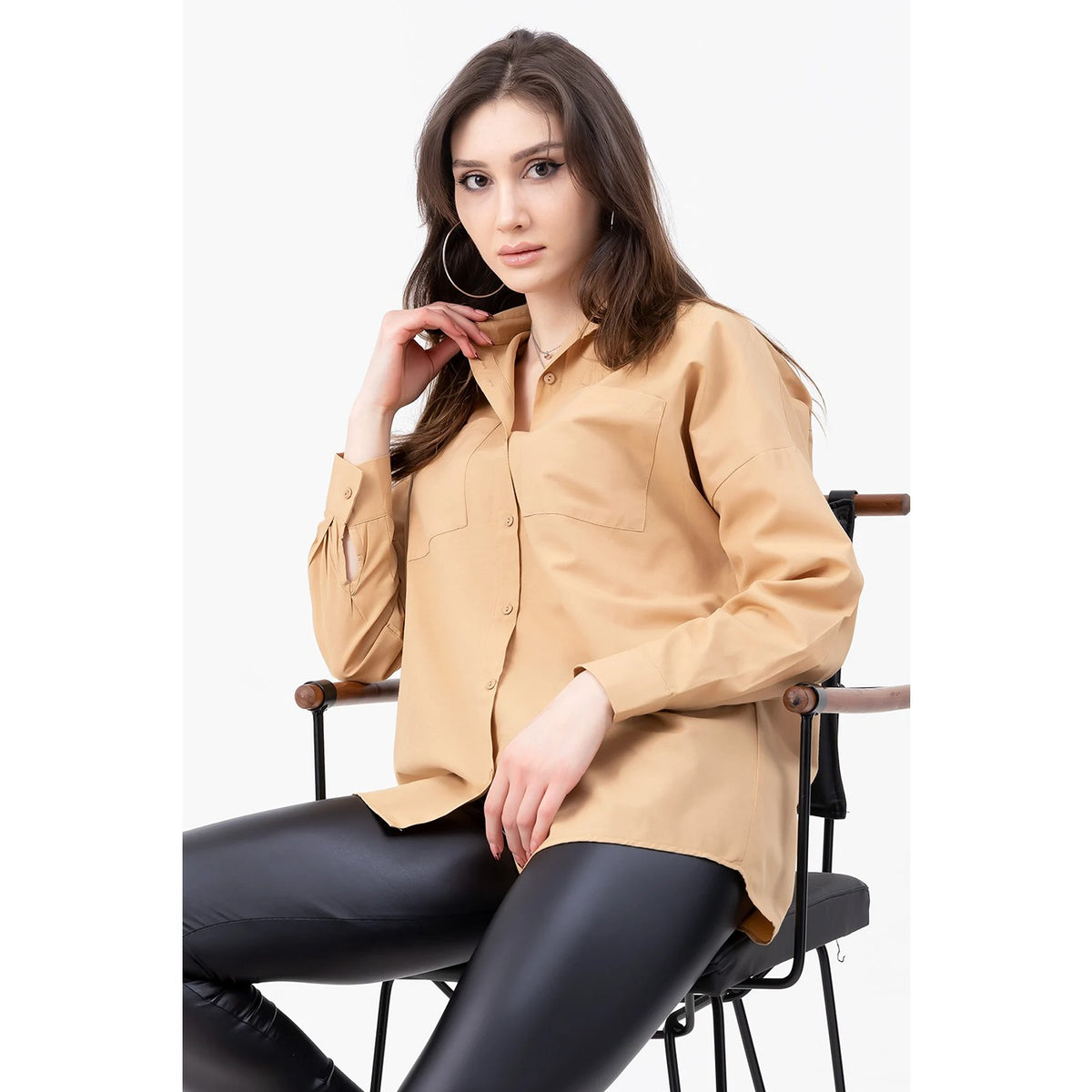 Coffee Oversized Pocket Shirt | Montivo Pakistan