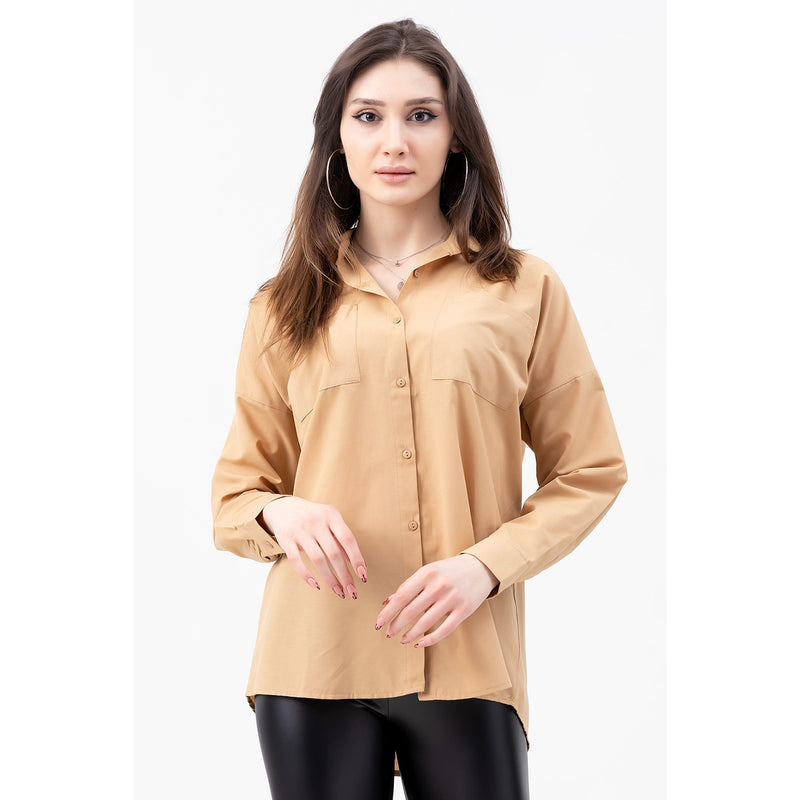 Coffee Oversized Pocket Shirt | Montivo Pakistan
