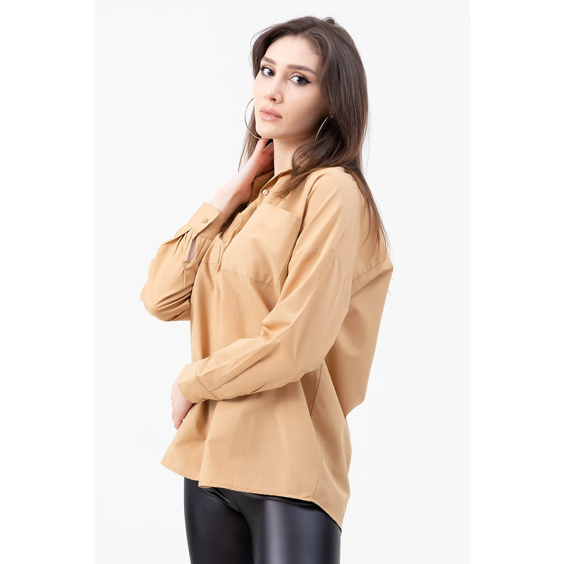 Coffee Oversized Pocket Shirt | Montivo Pakistan