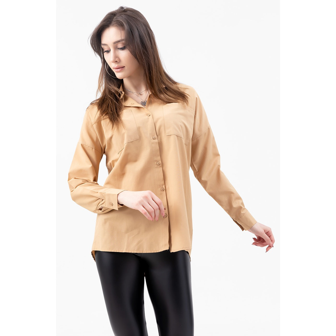 Coffee Oversized Pocket Shirt | Montivo Pakistan