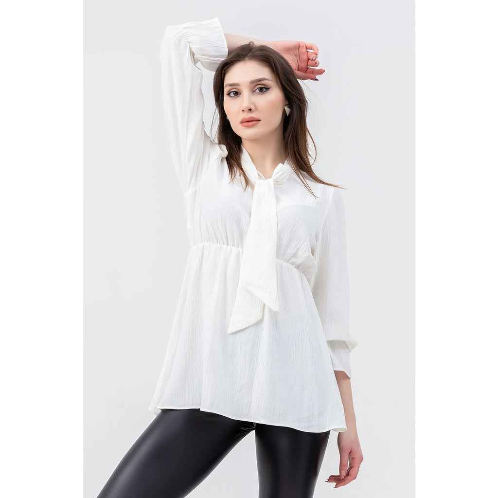 White Collar Knotted Top | Montivo Pakistan