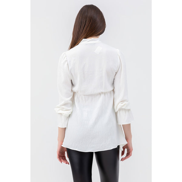White Collar Knotted Top | Montivo Pakistan