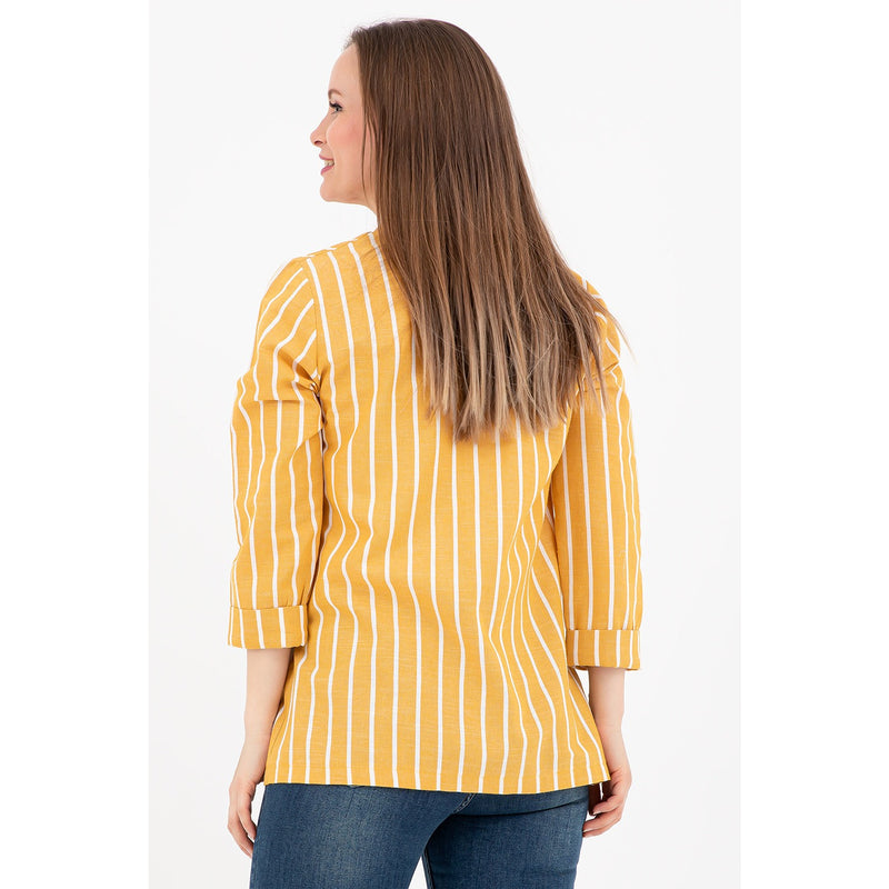 Yellow Striped Shawl Jacket | Montivo Pakistan