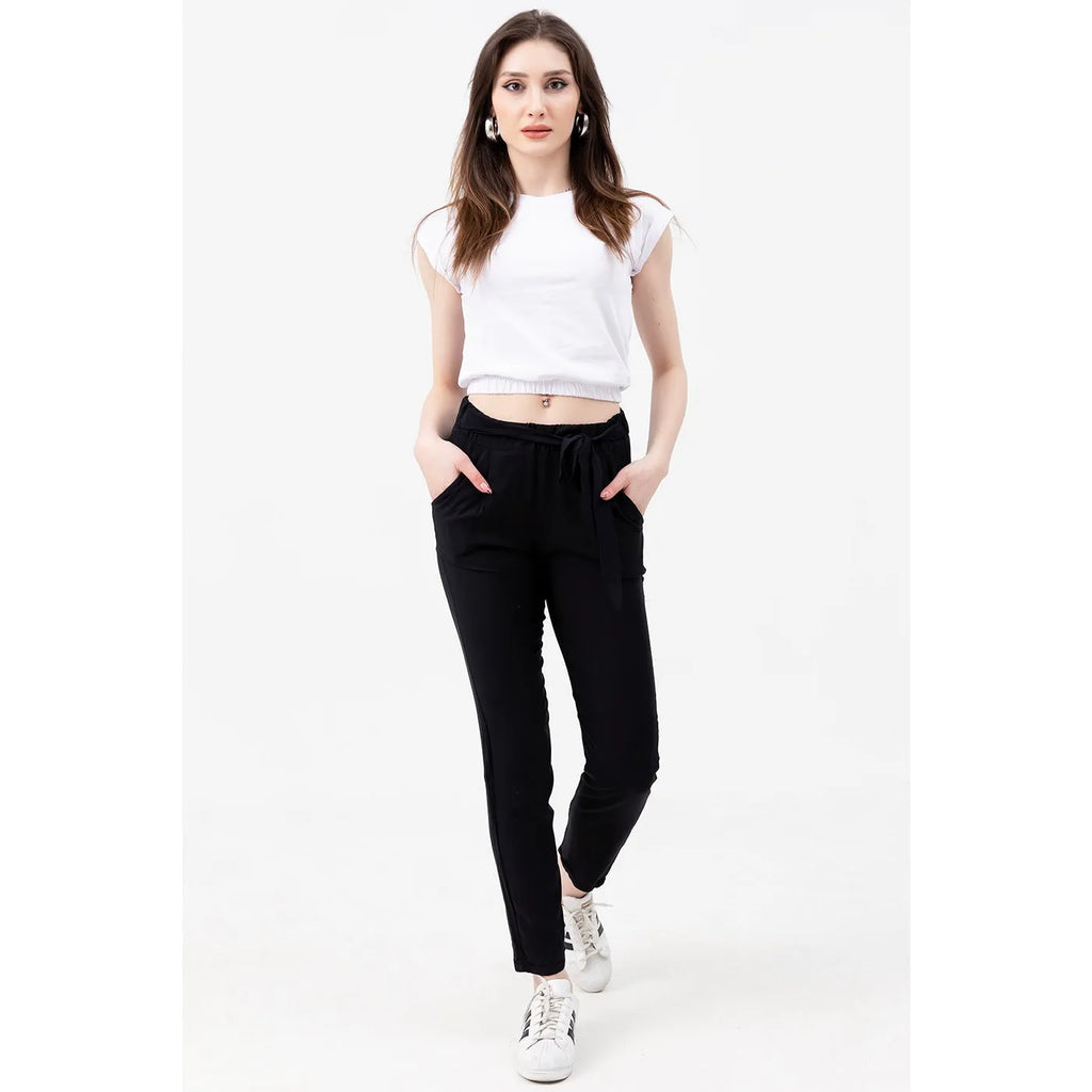 Black Belted Trousers | Montivo Pakistan