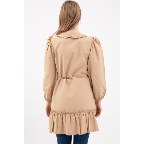 Coffee Baby Collar Buttoned Tunic | Montivo Pakistan