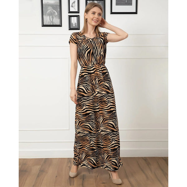Animal Printed Long Dress | Montivo Pakistan