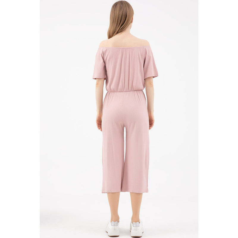 Pink Elastic Waist Jumpsuit | Montivo Pakistan