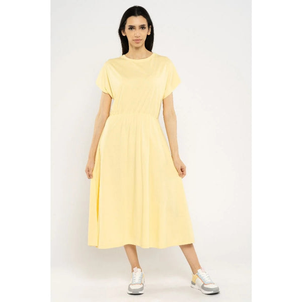 Blueage Yellow Flowy Midi Dress | Montivo Pakistan