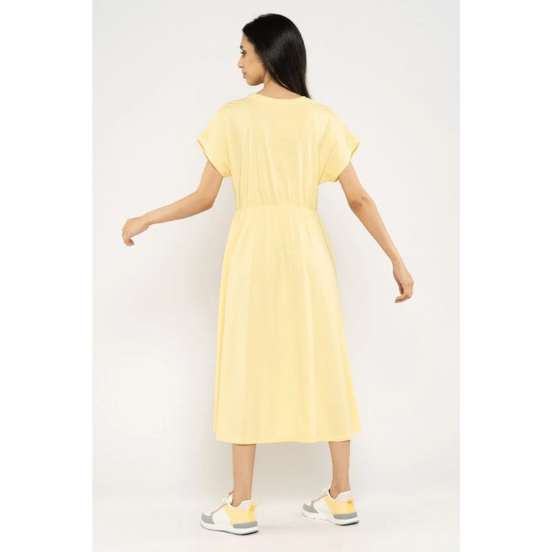 Blueage Yellow Flowy Midi Dress | Montivo Pakistan