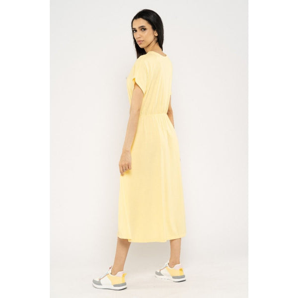 Blueage Yellow Flowy Midi Dress | Montivo Pakistan
