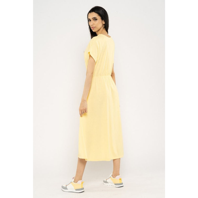 Blueage Yellow Flowy Midi Dress | Montivo Pakistan