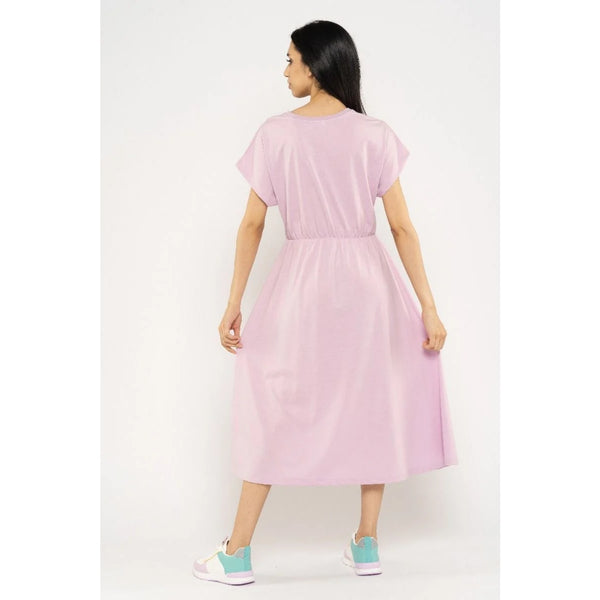Blueage Lilac Flowy Midi Dress | Montivo Pakistan