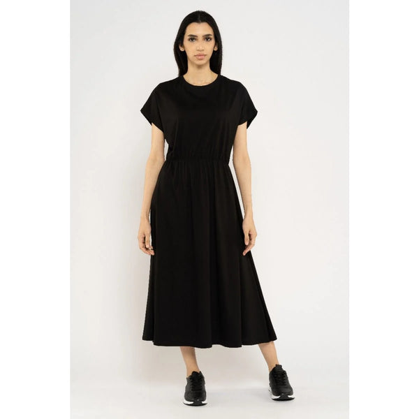 Blueage Black Flowy Midi Dress | Montivo Pakistan
