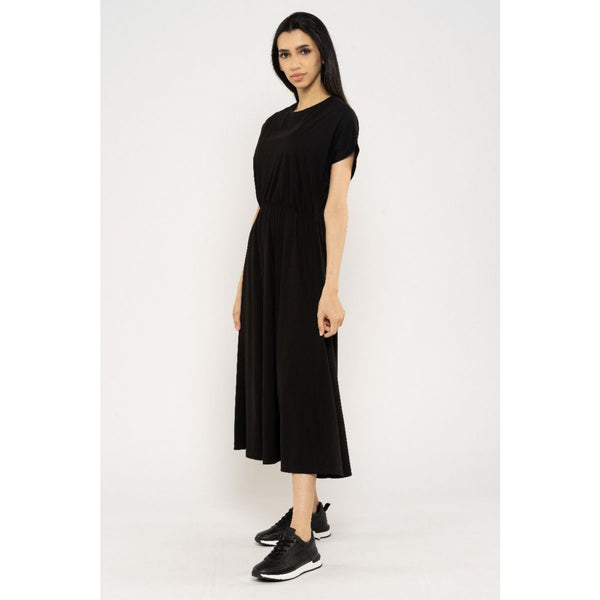 Blueage Black Flowy Midi Dress | Montivo Pakistan