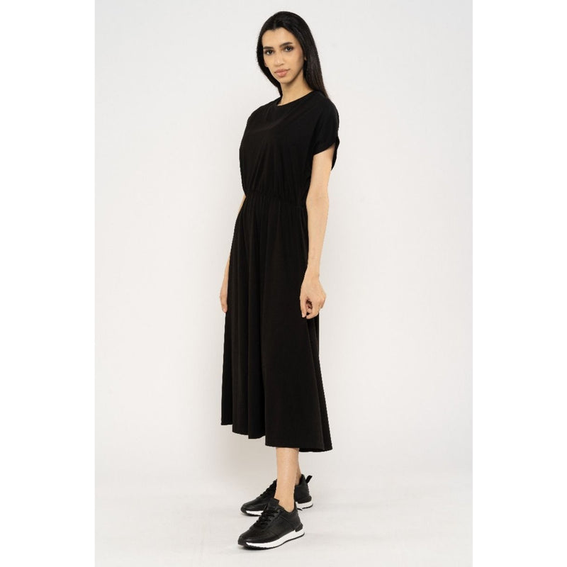 Blueage Black Flowy Midi Dress | Montivo Pakistan