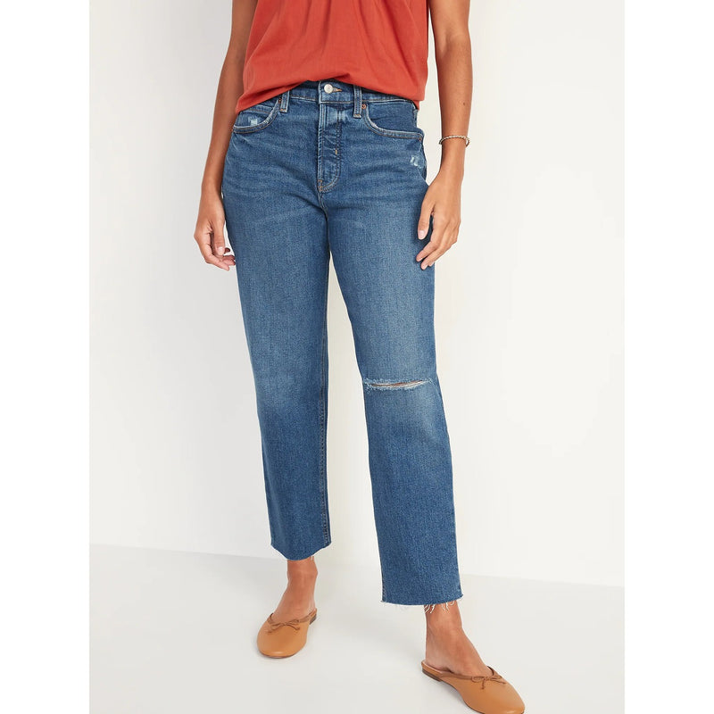 ON Extra High Straight Ripped Jeans | Montivo Pakistan