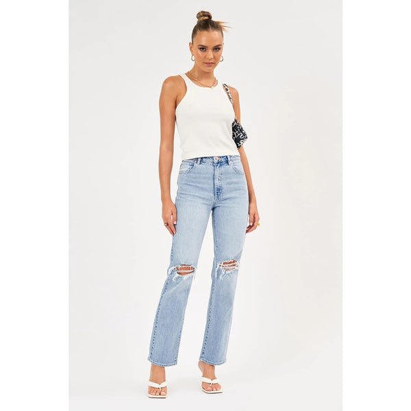 A 94 High Straight Ripped Light Jeans | Montivo Pakistan