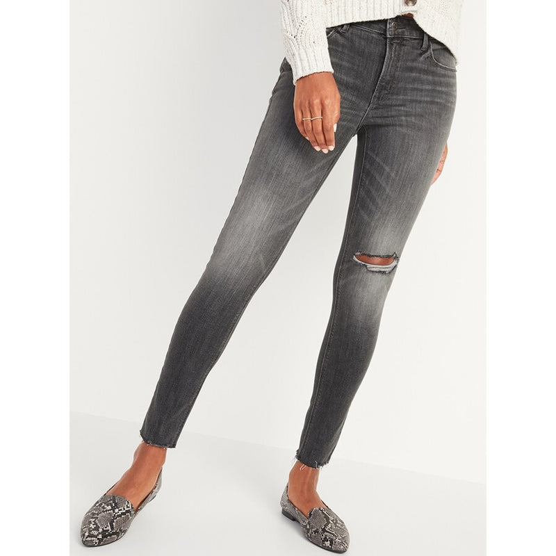ON Mid Rise Gray Skinny Ripped Jeans | Montivo Pakistan