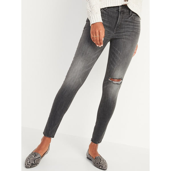ON Mid Rise Gray Skinny Ripped Jeans | Montivo Pakistan