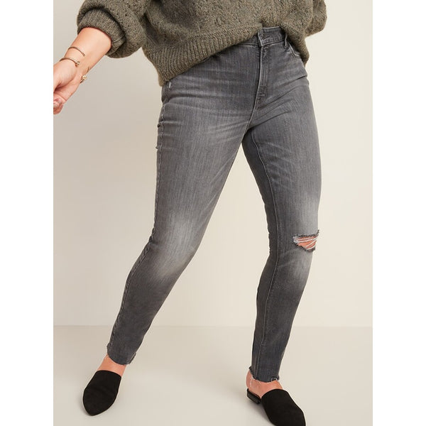 ON Mid Rise Gray Skinny Ripped Jeans | Montivo Pakistan