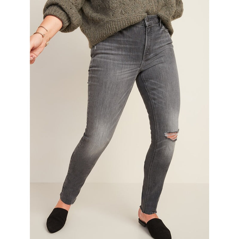 ON Mid Rise Gray Skinny Ripped Jeans | Montivo Pakistan