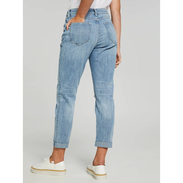 Lexi Ripped Mid Rise Frayed Hem Jeans | Montivo Pakistan