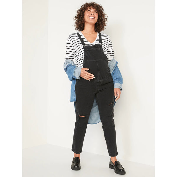 Side-Panel Straight Black-Wash Jean Overalls | Montivo Pakistan