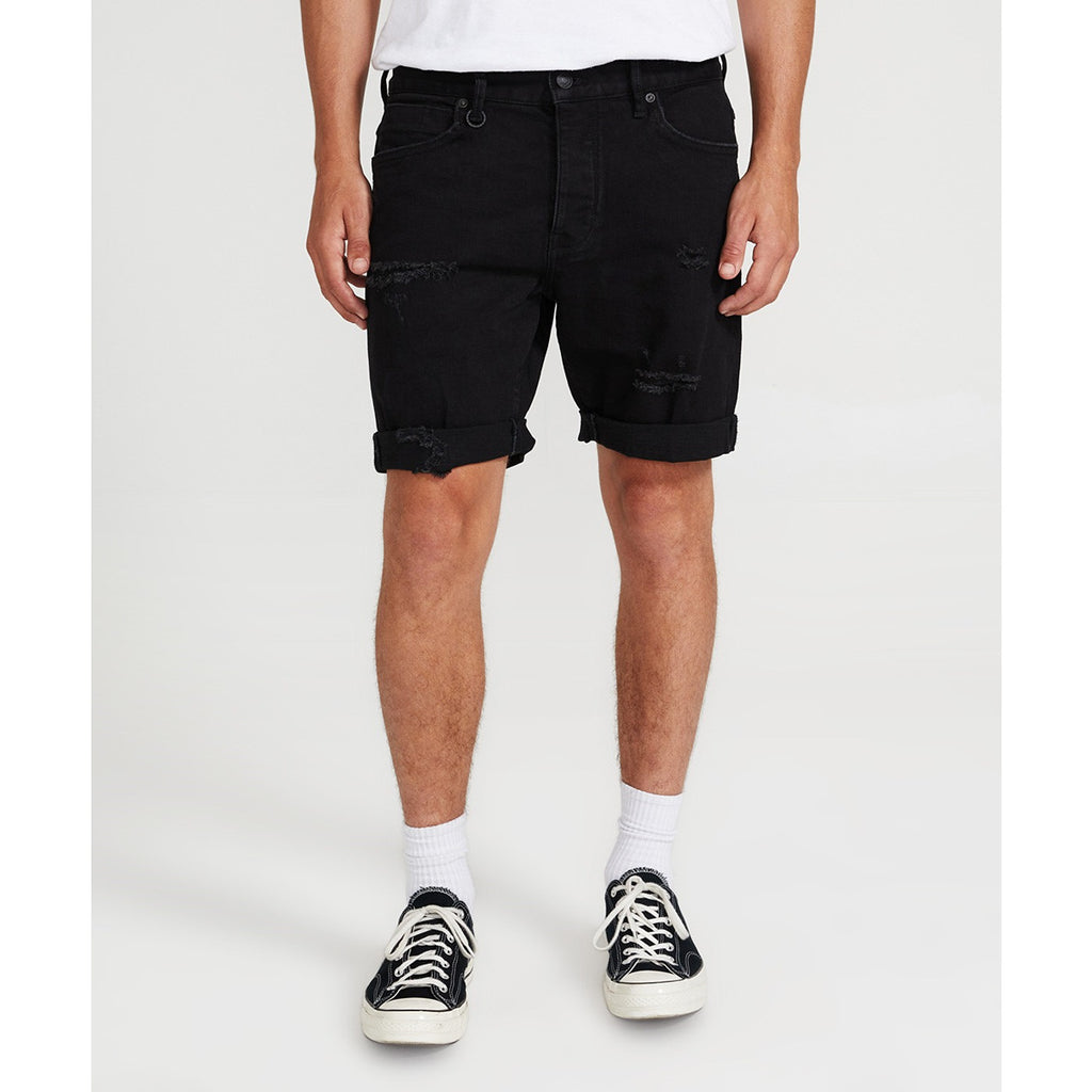 Black ripped shorts clearance mens