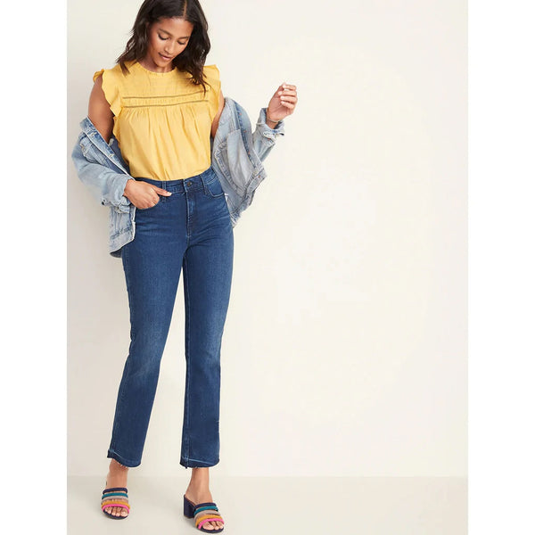 ON High Rise Raw Hem Flare Jeans | Montivo Pakistan