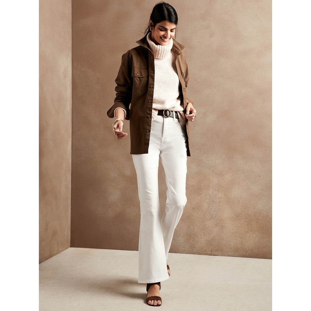 BR High Rise White Flare Jeans | Montivo Pakistan