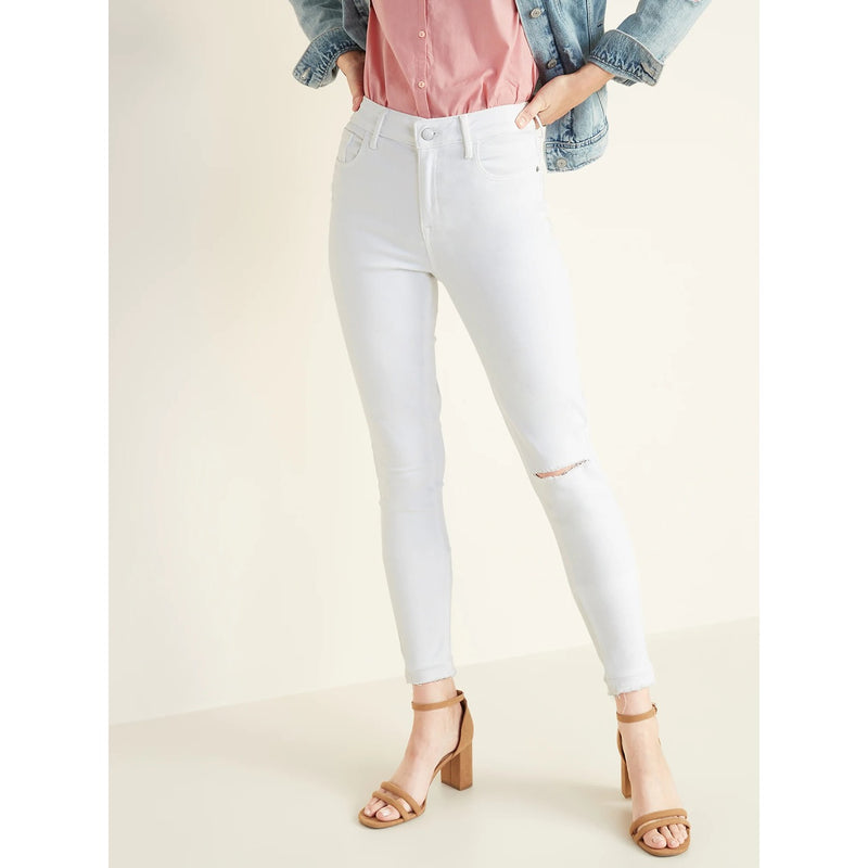 ON Mid Rise Skinny White Ripped Jeans | Montivo Pakistan