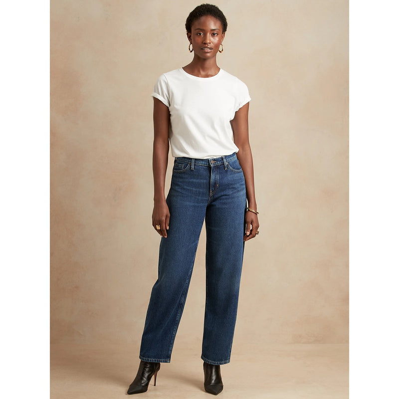 BR High Rise Barrel Dark Jeans | Montivo Pakistan