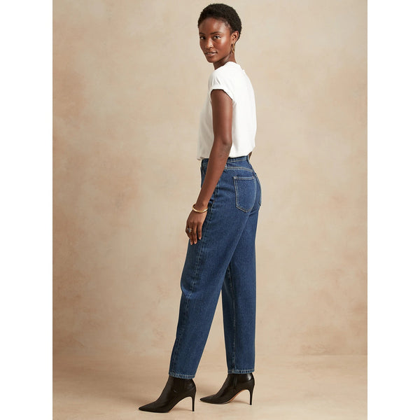 BR High Rise Barrel Dark Jeans | Montivo Pakistan