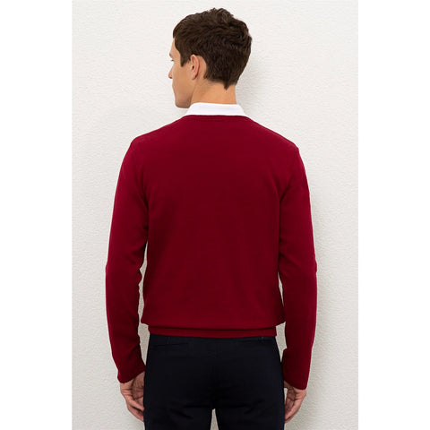 USP Red V-Neck Sweater | Montivo Pakistan