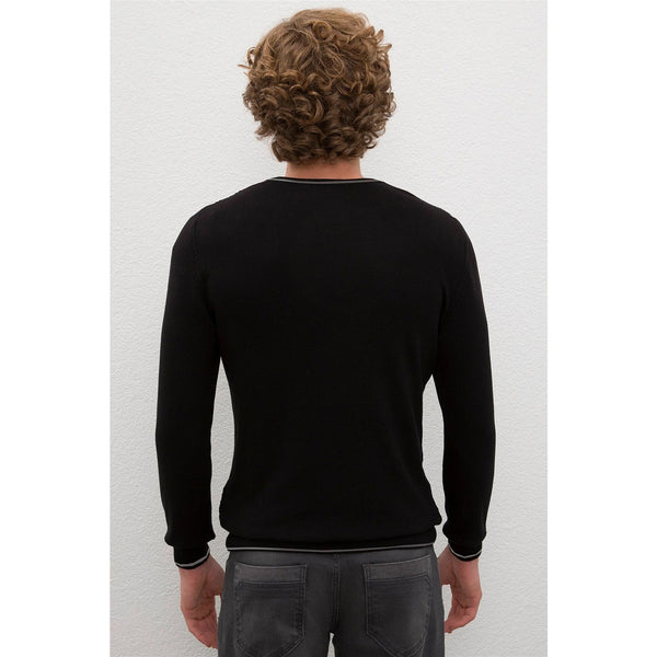 USP Black V-Neck Sweater | Montivo Pakistan