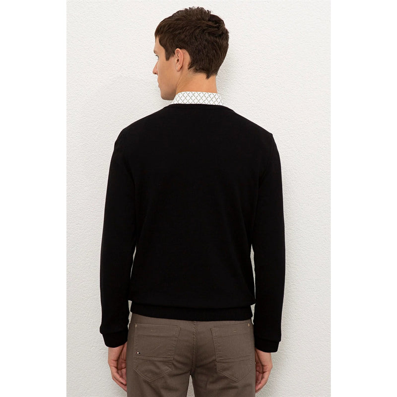 USP Black V-Neck Sweater | Montivo Pakistan
