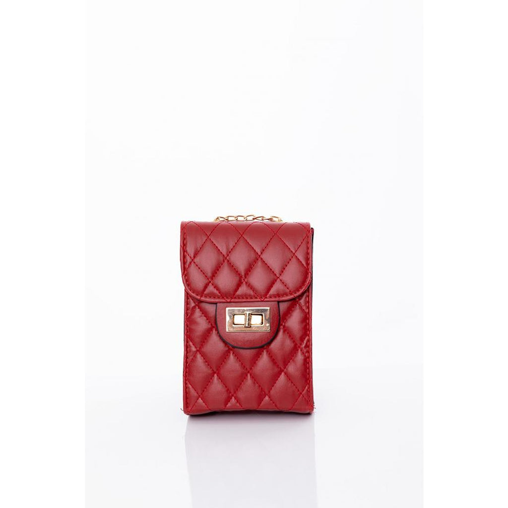 Red Chain Strap Quilted Bag | Montivo Pakistan
