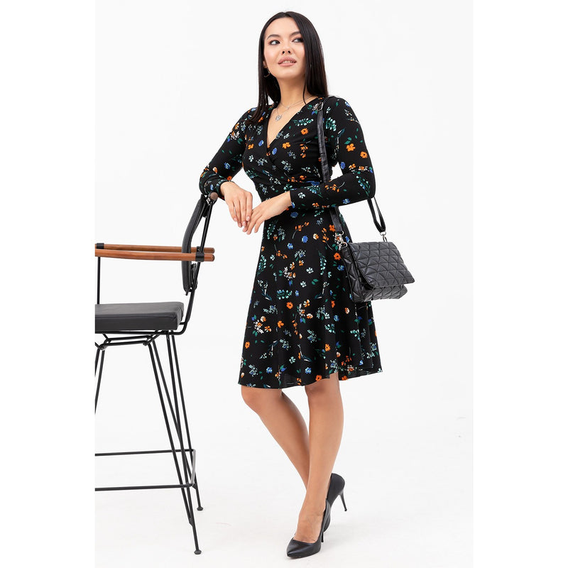Double Breasted Collar Patterned Dress | Montivo Pakistan