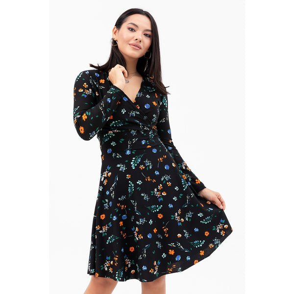 Double Breasted Collar Patterned Dress | Montivo Pakistan