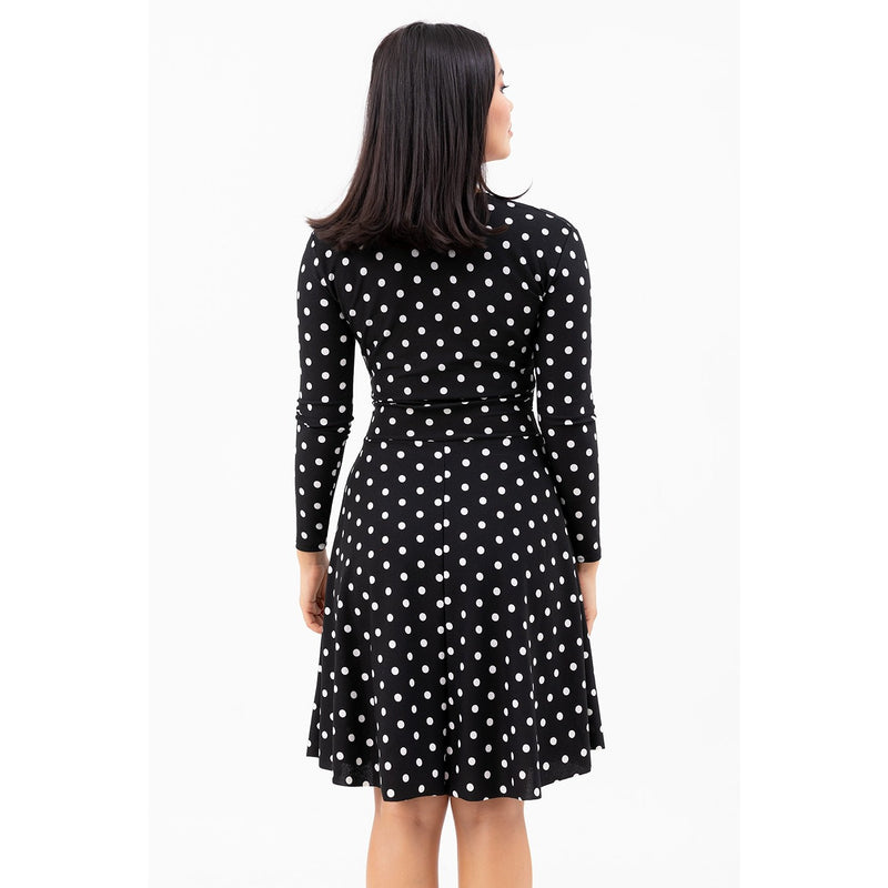 Polka Dotted Double Breasted Patterned Dress | Montivo Pakistan