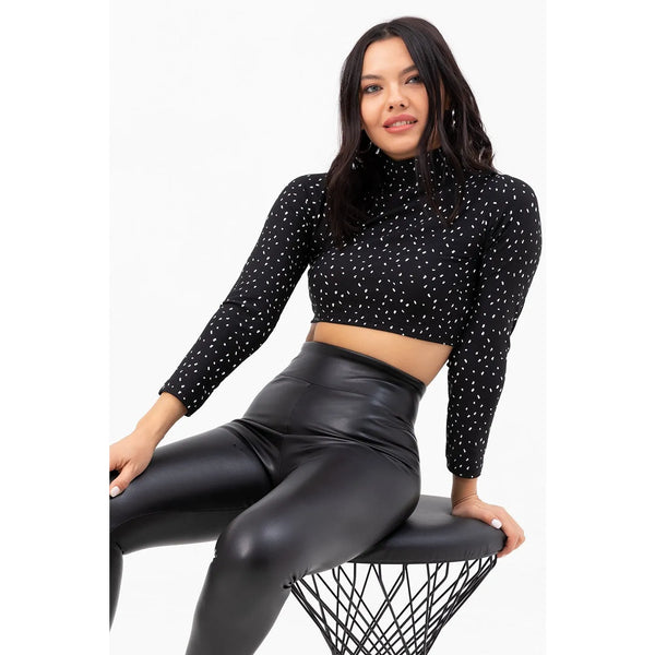 Black Turtleneck Crop Blouse | Montivo Pakistan