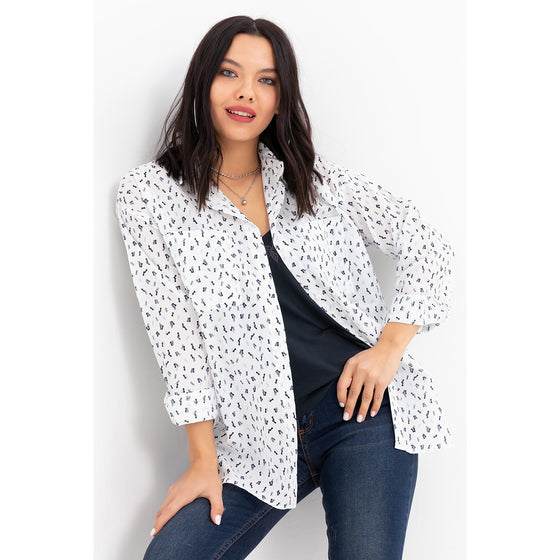 White Oversized Pocket Shirt | Montivo Pakistan