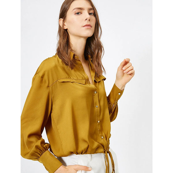 Khaki Women Tie Waist Shirt | Montivo Pakistan