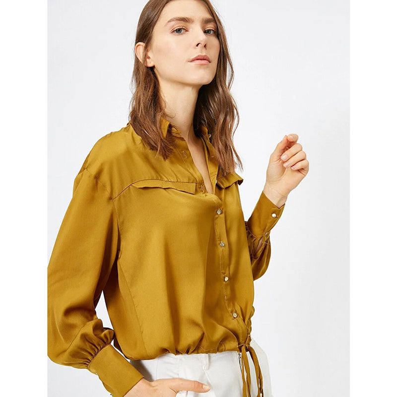 Khaki Women Tie Waist Shirt | Montivo Pakistan