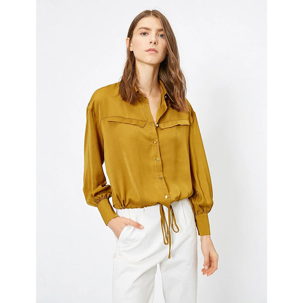 Khaki Women Tie Waist Shirt | Montivo Pakistan