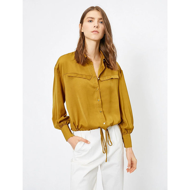 Khaki Women Tie Waist Shirt | Montivo Pakistan