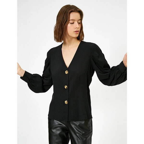 Black V-Neck Shirt | Montivo Pakistan