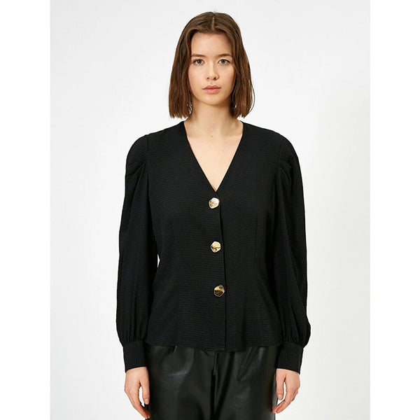 Black V-Neck Shirt | Montivo Pakistan