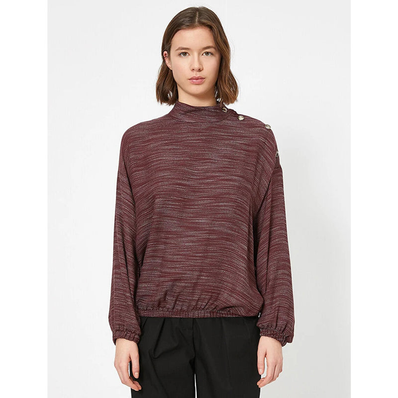 Bordeaux Button Detailed Blouse | Montivo Pakistan