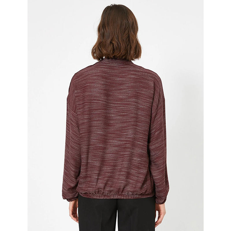 Bordeaux Button Detailed Blouse | Montivo Pakistan